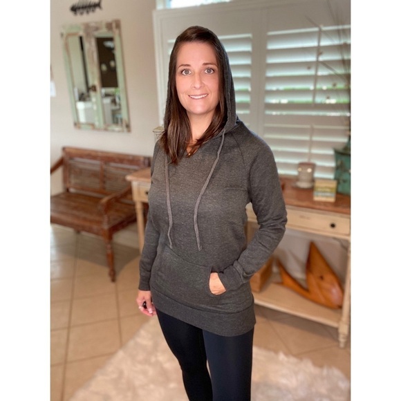 Drawstring Hoodie Kangaroo Pocket Gray 3520 - Picture 1 of 8